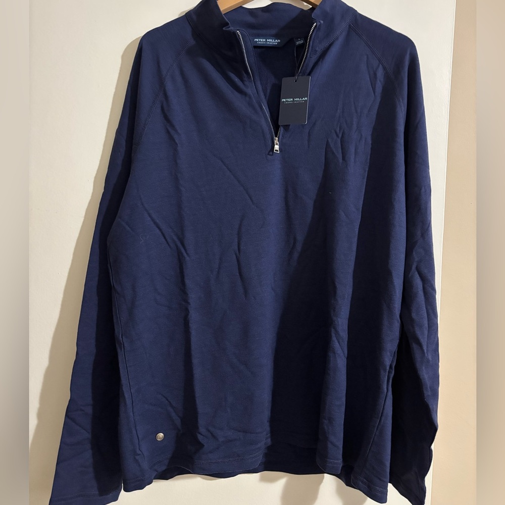 Peter Millar Merino wool Blue zip up sweater,pullover - Picture 4 of 7